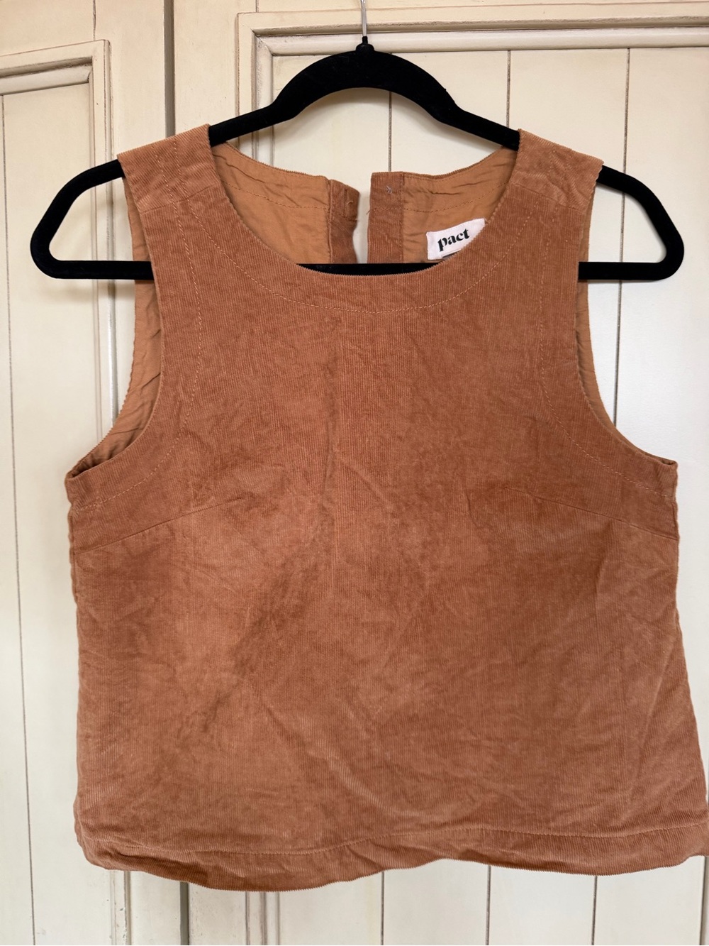 Pact Corduroy Sleeveless Top in Brown